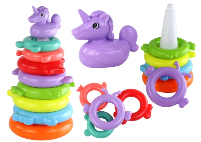 Unicorn Stacking Toy with 8 Colorful Rings