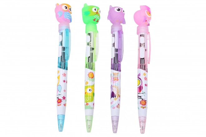 Pen with Light-Up Owl Decoration