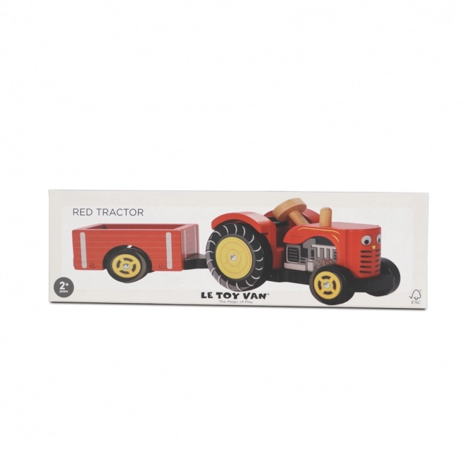 Red Tractor with Trailer by Le Toy Van