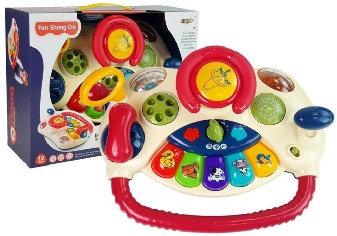 Interactive Kids Steering Wheel Piano Animal Sounds Phone