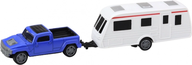 Ensemble Voiture avec Caravane Bleue
