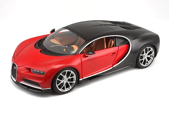 Bburago Bugatti Chiron Die-Cast Model Car 1:18 Black/Red