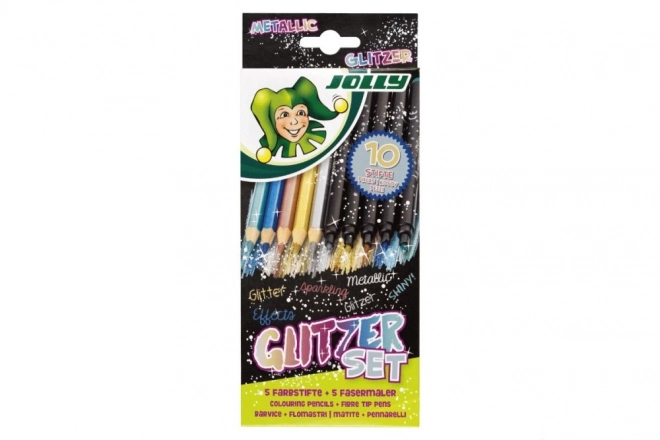 Metallic Colored Pencils and Markers Set