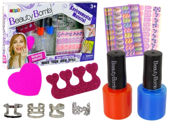 Nail Art Set with Glitter and Stickers