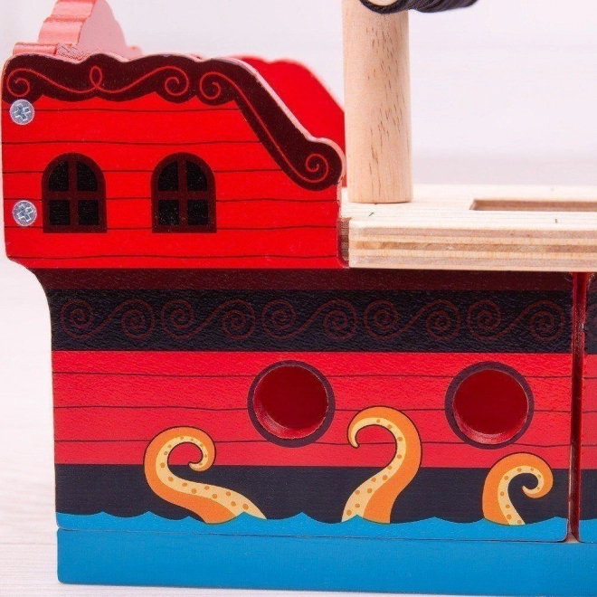 Pirate Ship Toy for Wooden Train Sets