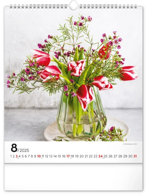 Wall Calendar Flowers 2025