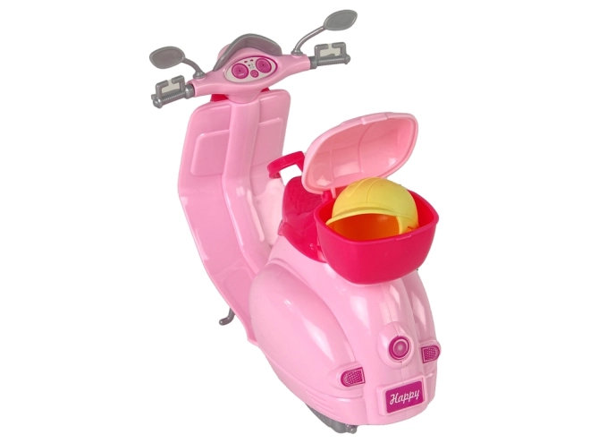 Doll with Pink Scooter and Helmet