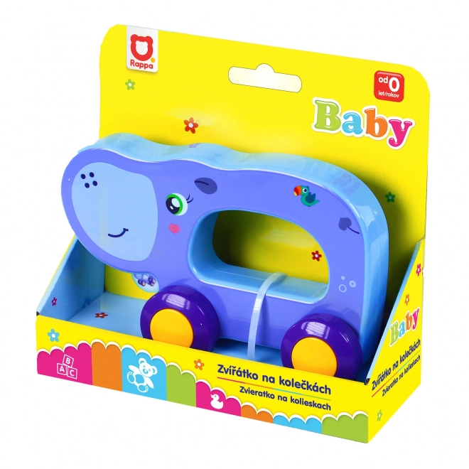 Toy Hippopotamus with Wheels for Toddlers