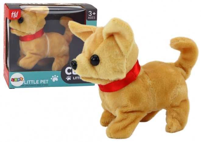 Interactive Plush Puppy Beige