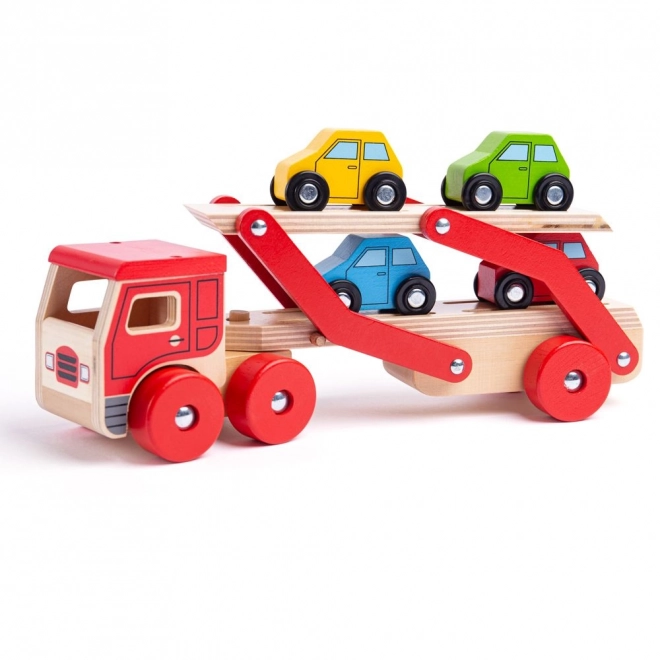 Wooden Toy Truck with Cars