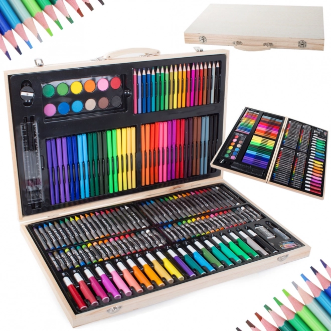 Artistic Painting Kit in Wooden Case - 180 Pieces