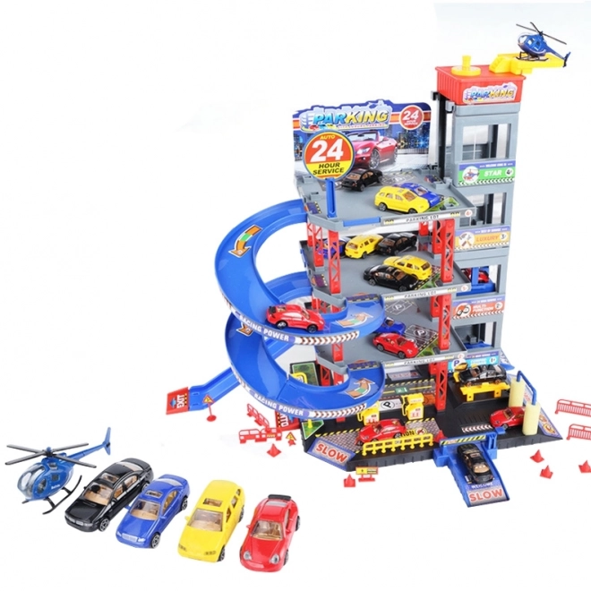Woopie Multilevel Parking Garage with Car Wash and Helicopter
