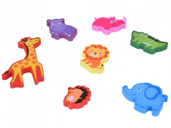 Wooden Safari Animal Shape Puzzles