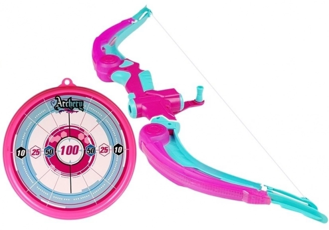 Kids Pink Archery Set with Bow and Suction Arrows