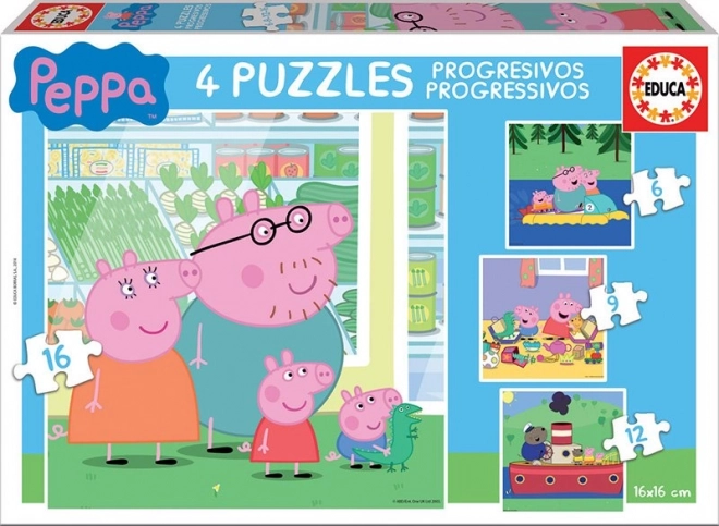 Educa Peppa Pig Puzzle Set 4-in-1