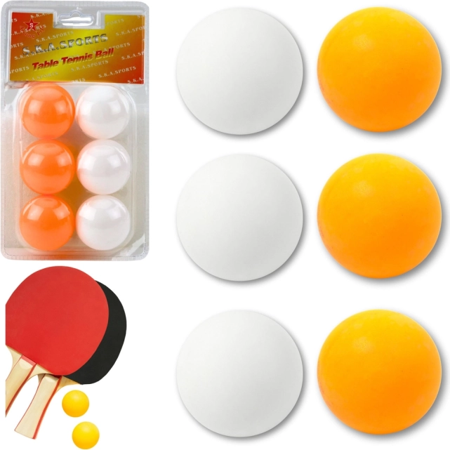 Balles de ping-pong blanches et orange, lot de 6
