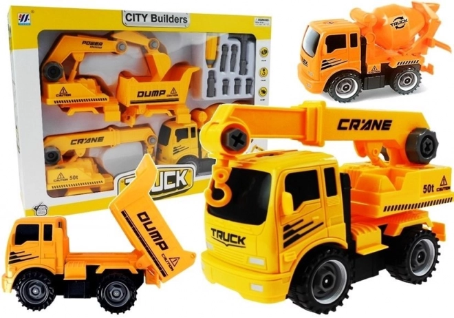 Interchangeable Construction Vehicle Toy Set