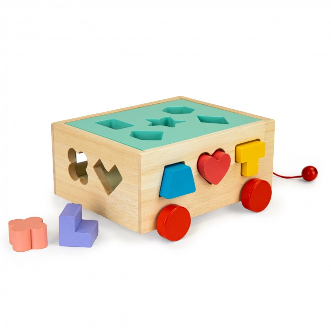 Wooden Shape Sorter Cart for Kids