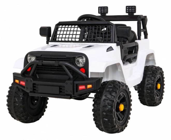 Mașină pe baterii Jeep Dark Night pentru copii + pornire lentă + EVA + LED audio – Bílé