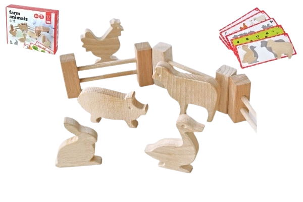 Wooden Farm Building Block Set