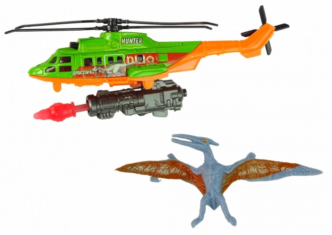 Green Helicopter Dinosaur Transport Playset