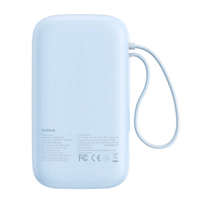 Powerbank Baseus QPow2 20000mAh 30W 2 porte USB-C blu