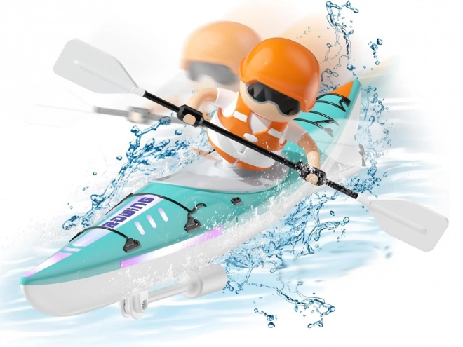 Remote Controlled LED Kayak with Rowing Figure