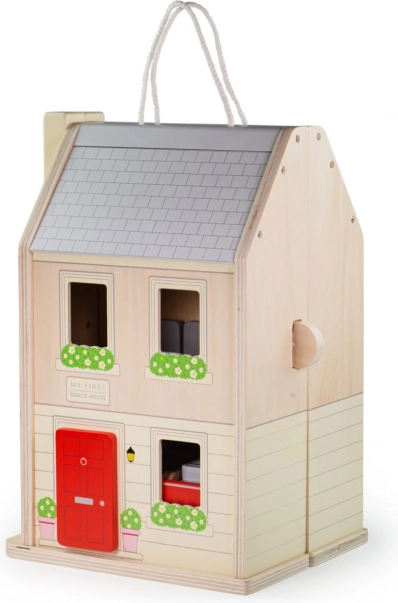 Casetta pieghevole in legno con accessori BIGJIGS TOYS