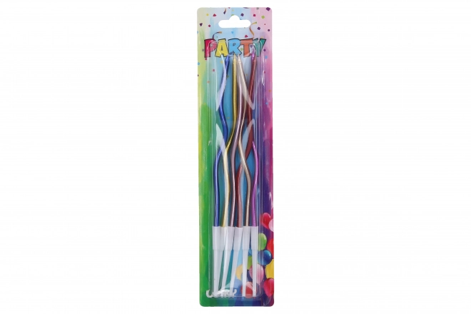 Colorful Spiral Birthday Candles with Holders