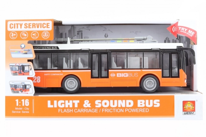 Orange Battery-Operated Trolleybus