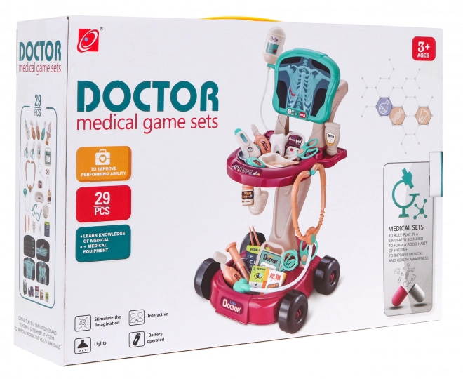 Children's Medical Set Trolley with X-ray Panel