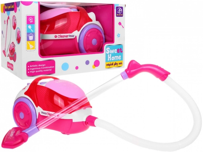 Pink Toy Vacuum Cleaner with Lights and Sounds