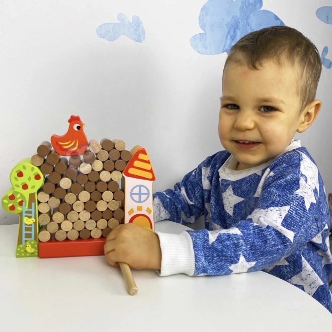 Tooky Toy Dřevěná Hra Spadni Kura Farma