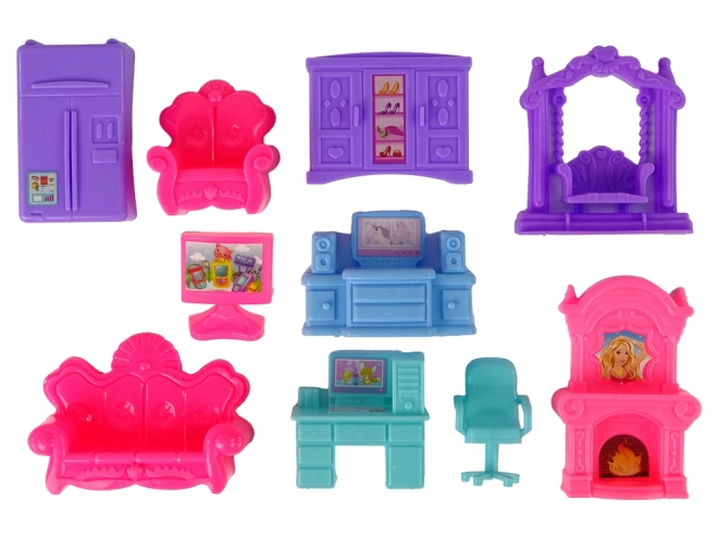 Pink Plastic Villa Playhouse Set with Lighting