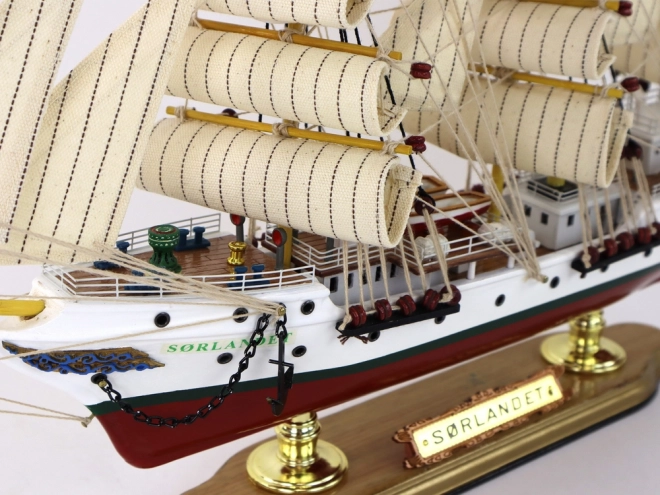 Wooden Collector's Sailing Ship Sorlandet