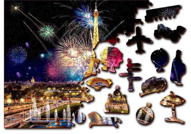 Wooden Puzzle Night Paris 2-in-1, 300 Pieces