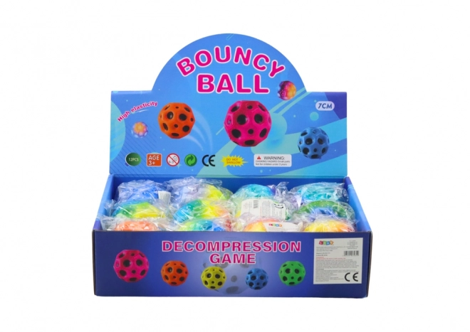 Colorful Illuminated Bouncing and Squeezing Ball with Indentations 7cm