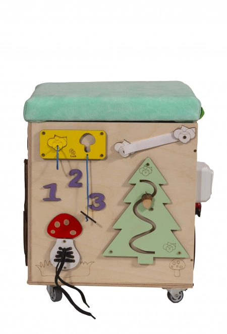 Interactive Activity Cube with Storage for Children