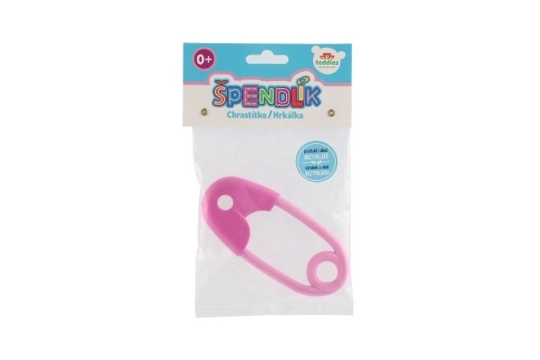 Baby Rattle Pin 12cm Pink