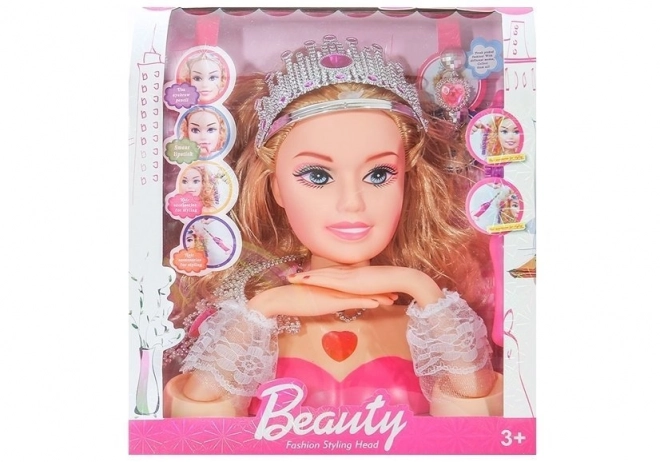 Doll Styling Head with Crown and Accessories