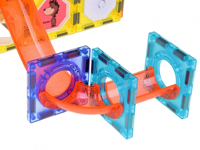 3D Magnetic Building Blocks Set with Illuminated Marble Track for Kids