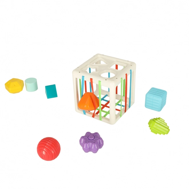 Flexible Sensory Puzzle Cube with Shape Sorter