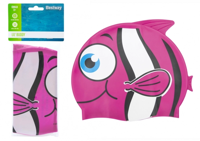 Pink Fish Swimming Cap for Kids