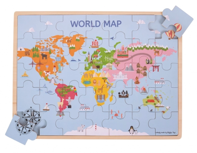 Bigjigs Toys Wooden World Map Puzzle