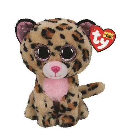 Ty Leopard Plush Toy Livvie Brown and Pink 24 cm