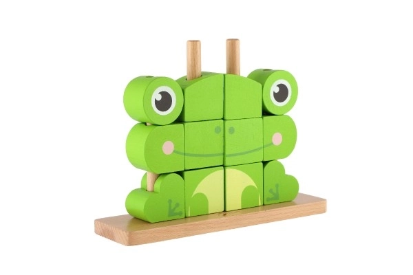 Wooden Frog Puzzle Playset