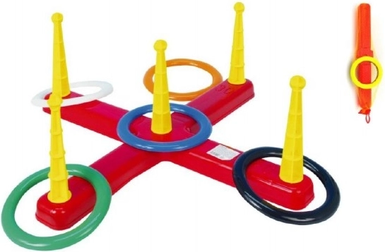 Croce da lancio con anelli set in plastica 5 pz