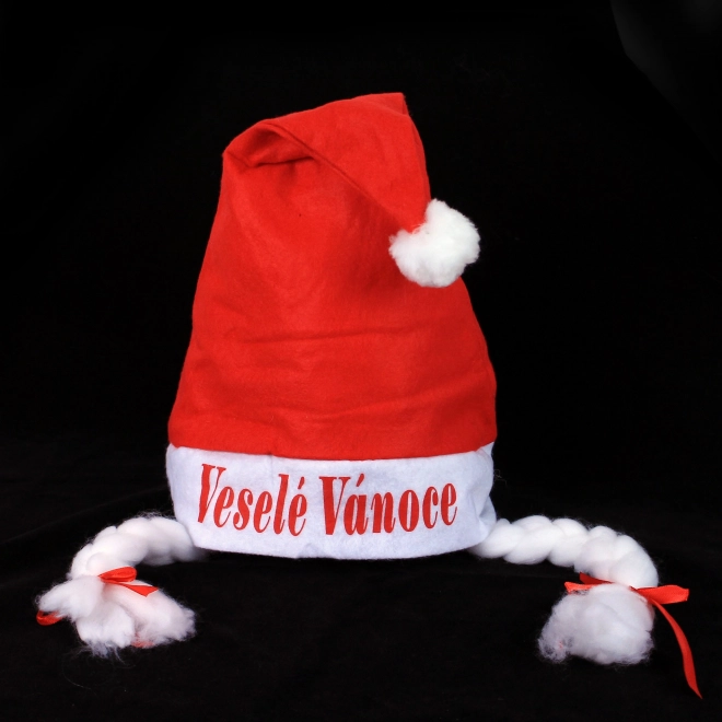 Christmas Santa Hat with Braids