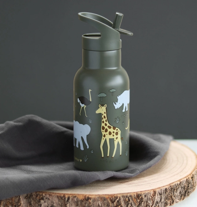 A Little Lovely Company Rozsdamentes acél ivópalack 500 ml – A szavanna állatai