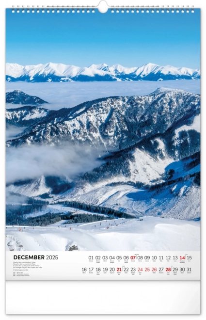 Wall Calendar of Tatra Mountains 2025